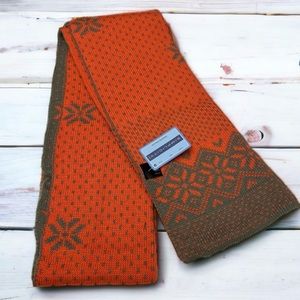 Simplicity Knit Winter Scarf Long Wide Wrap Gray Orange